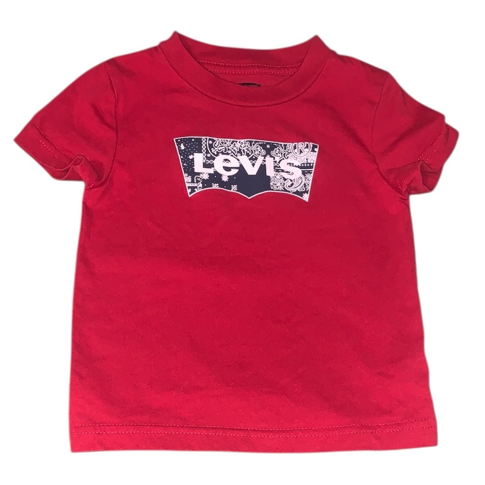 Levi's Boys 2T Red Graphic Tee Logo Short Sleeve